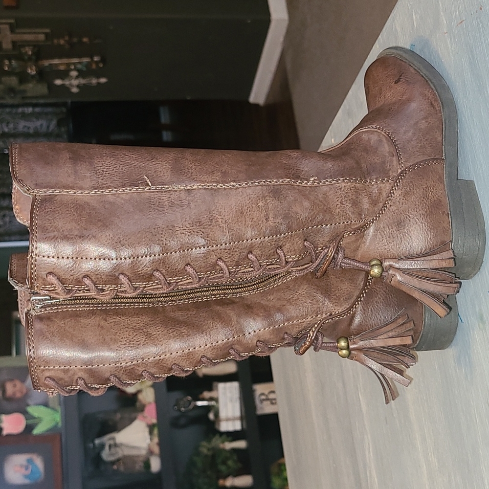Toddler girl's brown leather riding boots by Rampage! Size 11